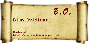 Blun Ovidiusz névjegykártya